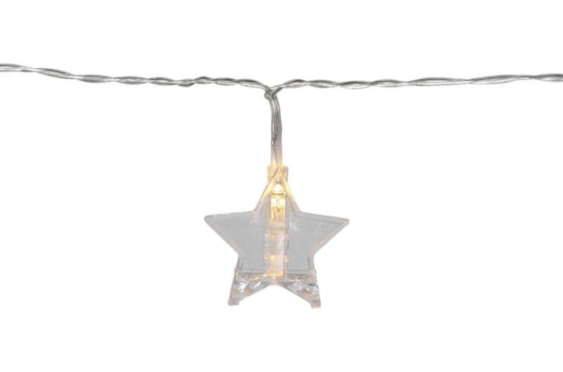 CLIPPY Stjärna Batterislinga 10LED 1,8m Transparent