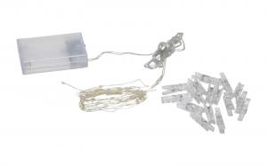 CLIPPY Klämmor Batterislinga 30LED 2,9m Transparent