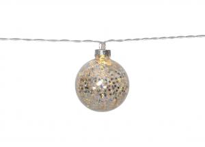 GLITTER Dekorationsslinga 10LED 1,3m Silver