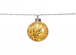 GLITTER Dekorationsslinga 10LED 1,3m Guld
