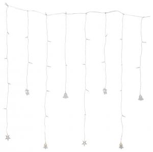 DECY Ljusgardin Batteri 40L 82cm Transparent/Varmvit