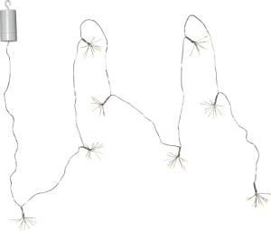 DEW DROP FLOWER Ljusslinga Batteri 2,1m 8LED Daylight/Silver IP44