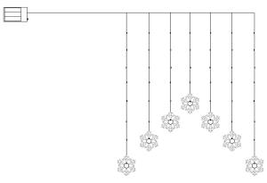 DECYSNOWFLAKE Ljusgardin Batteri 85cm 47LED Varmvit/Transparent