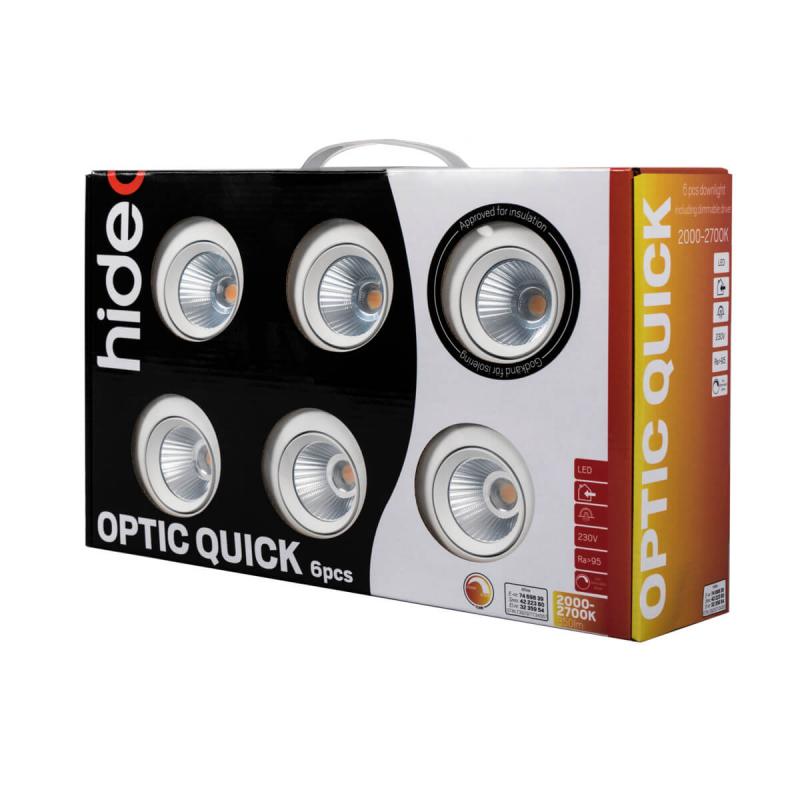 OPTIC QUICK ISO Downlight 6-Pack Tune 2000-3000K Vit