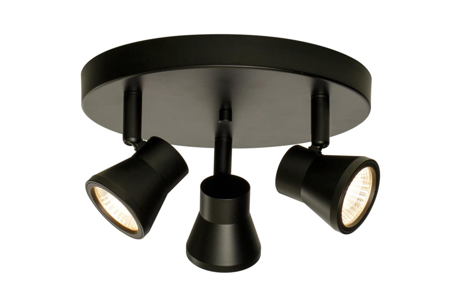 PLUTO Takspot Rund 3L Dimbar 20cm Svart Inomhusbelysning Aneta pluto-takspot-rund-3l-dimbar-20cm-svart-inomhusbelysning-aneta