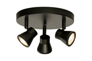 PLUTO Takspot Rund 3L Dimbar 20cm Svart