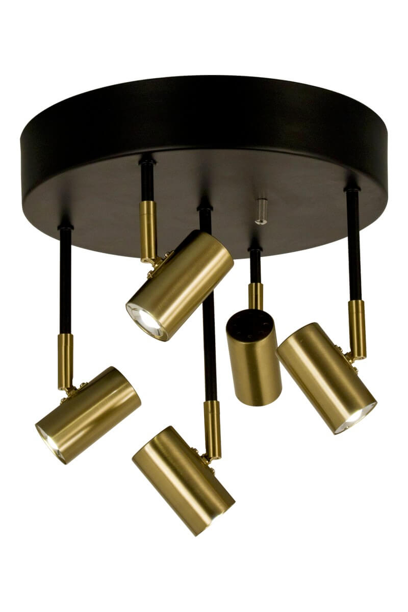 GUSTO Takspot Rund 5L Dimbar 30cm Svart/Matt Mässing