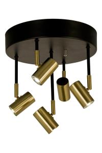 GUSTO Takspot Rund 5L Dimbar 30cm Svart/Matt Mässing