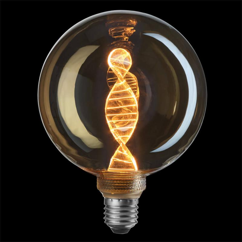 E27 DNA GOLD Glob125 3-steg Dimbar 3,6/2/0,9W 1800K LED-Lampa