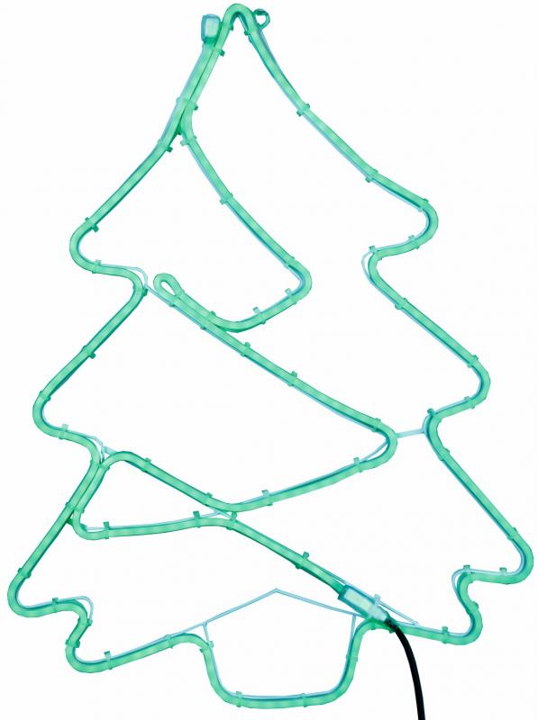 Siluett Julgran Neoled Grön