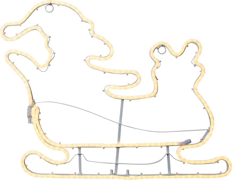 Siluett Tomte m Släde Neoled