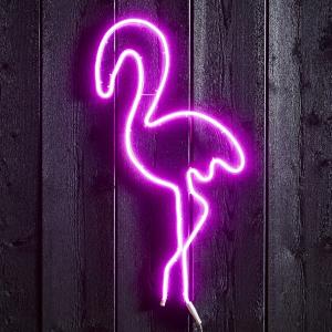 FLATNEON Siluett Flamingo 74cm Rosa