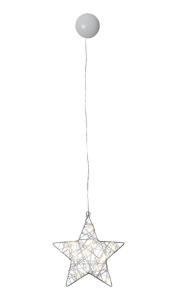 WIRY STJÄRNA Hängande med sugkopp 21cm 12LED Silver