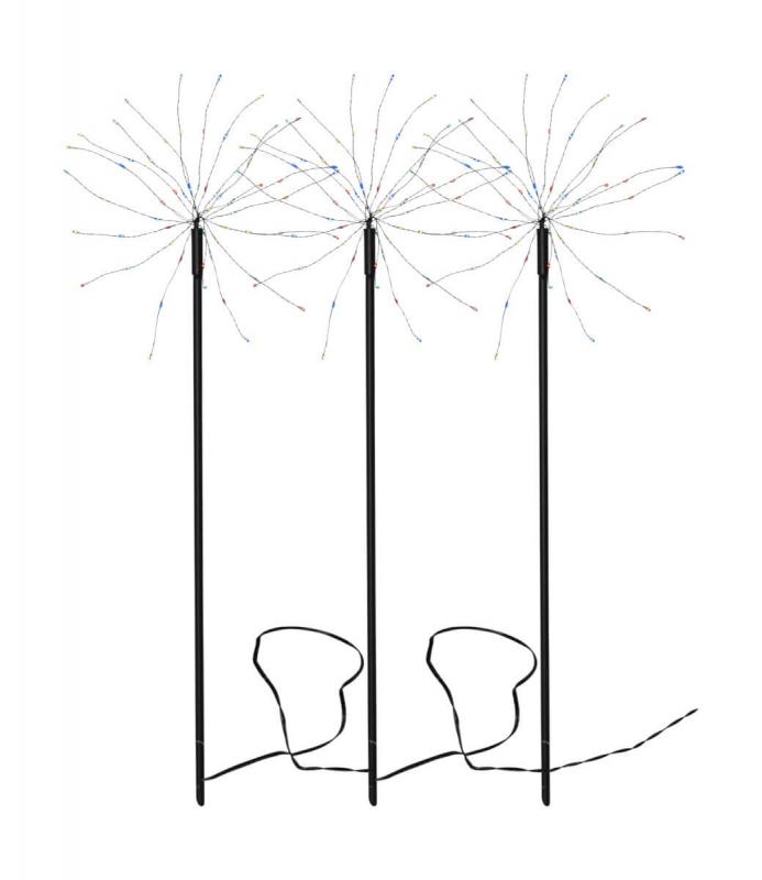 FIREWORK 3-Pack Utedekoration 65cm 180LED Flerfärgad IP44