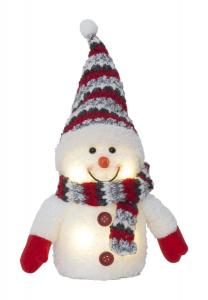 JOYLIGHT Snögubbe Dekoration 25cm Röd/Vit