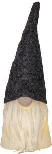 JOYLIGHT Dekorationsfigur Tomte Batteri 18cm Svart