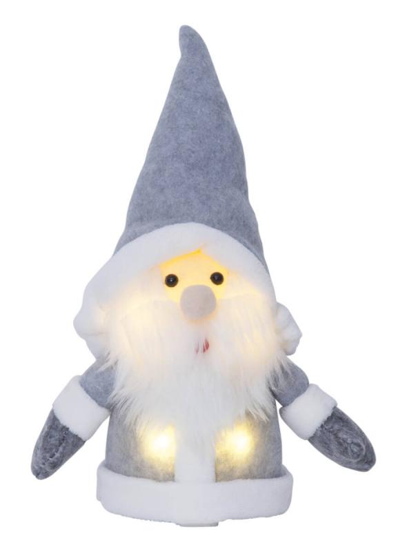 JOYLIGHT Tomte Dekoration 24cm Grå