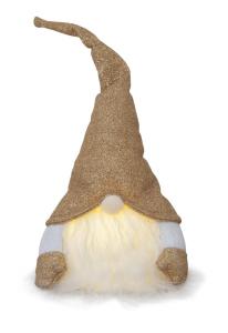 JOYLIGHT Batterifigur Dekorationstomte 28cm Guld