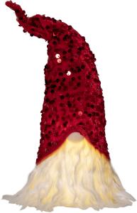 JOYLIGHT Batterifigur Dekorationstomte 32cm Röd