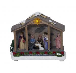 NATIVITY Panorama Krubba 19cm Flerfärgad