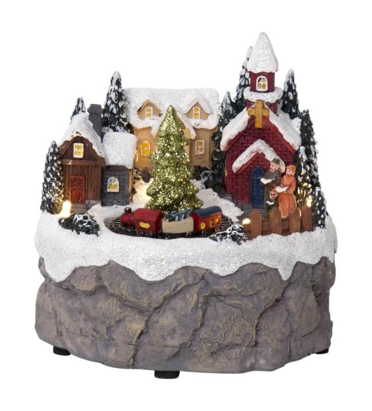 TRAINVILLE Panorama Stugby 12cm Flerfärgad