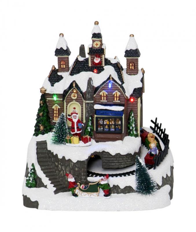 TRAINVILLE Panorama Stugby 19cm Flerfärgad