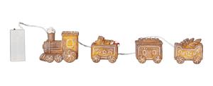 GINGERVILLE Dekorationset Tåg Batteri 30cm Brun