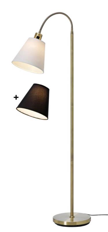 SOLO Golvlampa 130cm Antik/Vit+Svart skärm