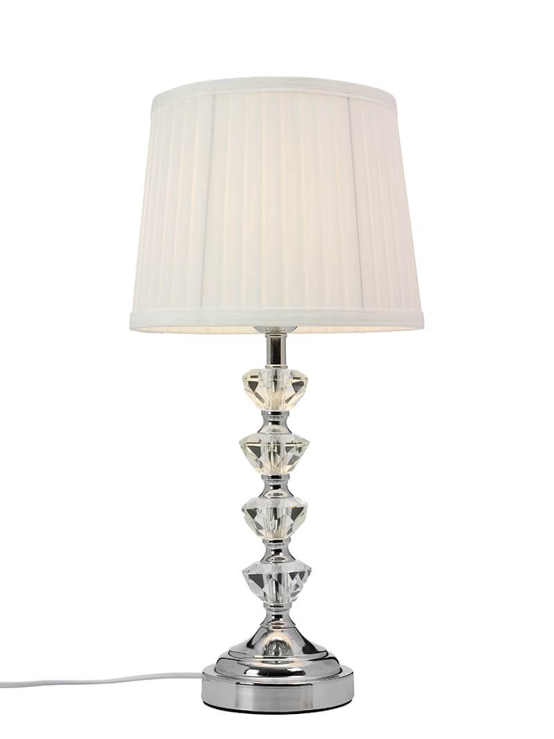 JUVEL Bordslampa 51cm Krom/K5 Kristall/Vit