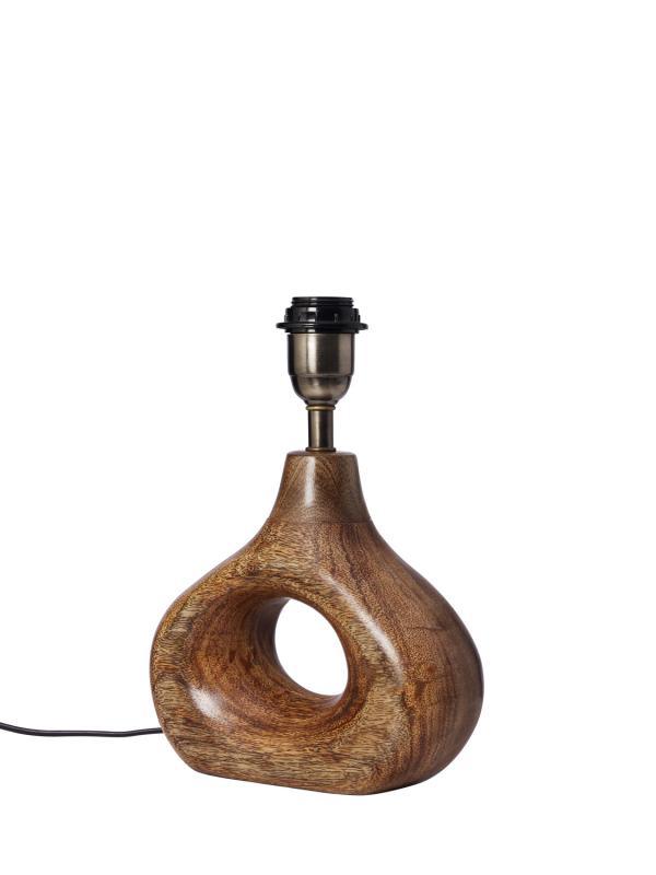 COTTEX Lampfot E27 28,5 cm Trä/Borstad mässing