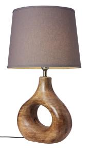 COTTEX Lampfot E27 37,5 cm Trä/Borstad mässing