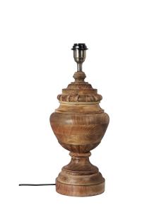 COTTEX Lampfot E27 47cm Trä/Borstad mässing