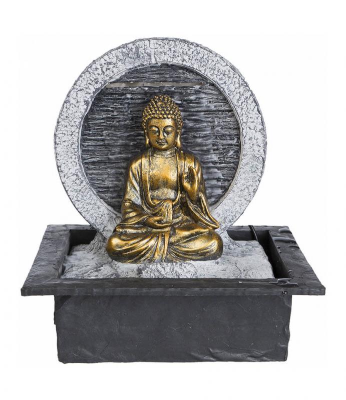 Inomhusfontän Buddha Guld 27cm LED