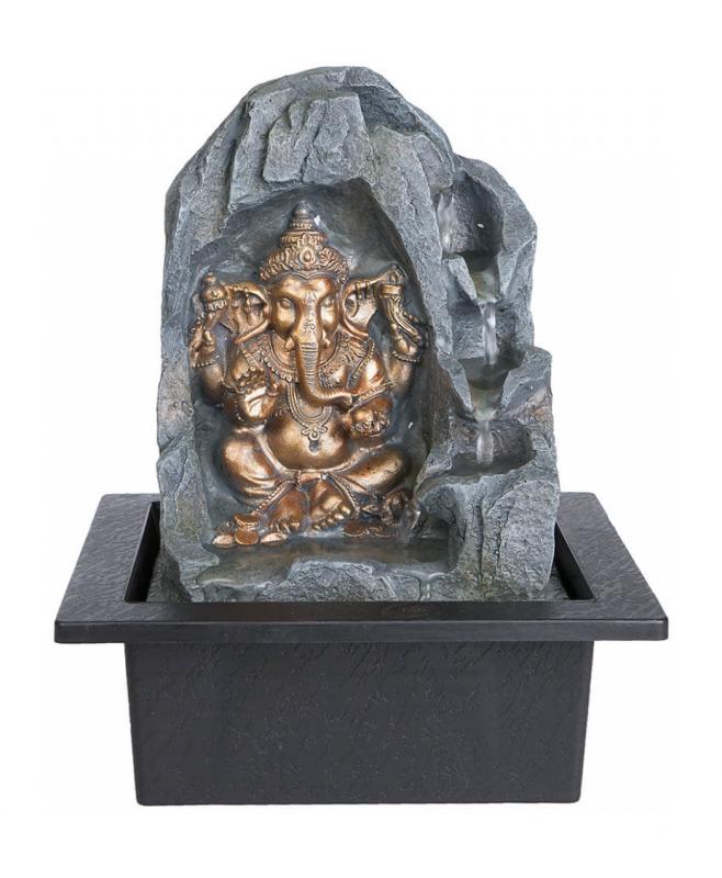 Inomhusfontän Ganesha Brons 27cm LED