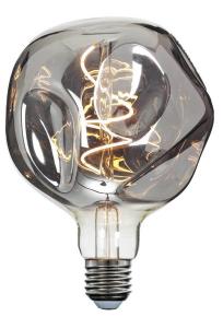 E27 3-Stegs Dimbar Deco125 4W 1800K 90lm Smoke LED-Lampa