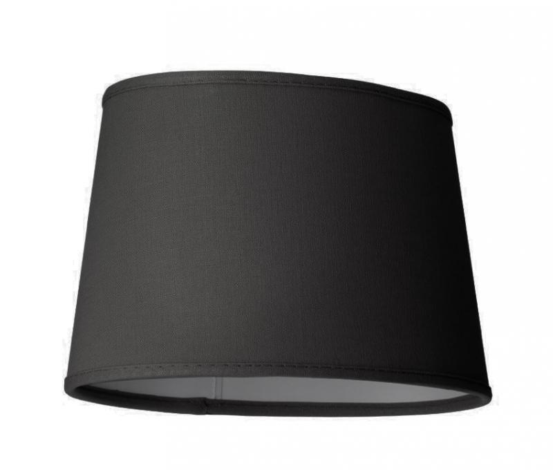 LAMPSKÄRM Linne Ringfäste Oval Svart 25cm