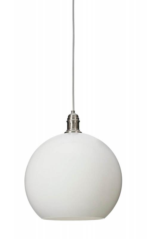 RHONDA Takpendel 35cm Borstad stål/Vit