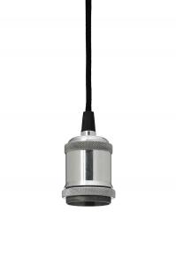 E27 Pendelupphäng 3,5m textilkabel Krom