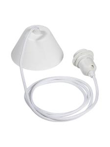 E27 Takupphäng 2,1m Textil Vit sladd