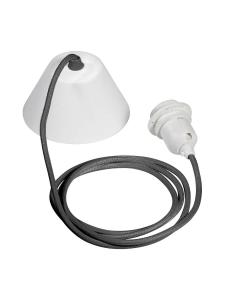 E27 Takupphäng 2,1m Textil Grå sladd