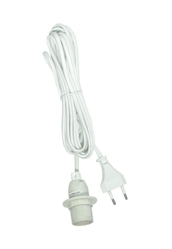 E14 Sladdställ/Upphäng 3,5m Väggkontakt - Vit