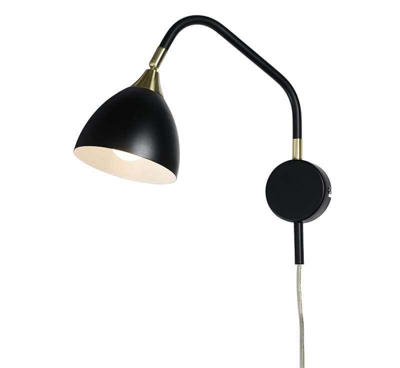 LÄZA Väggspot 29cm Svart/Mässing