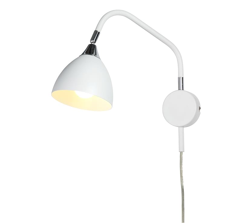 LÄZA Väggspot 29cm Vit/Krom