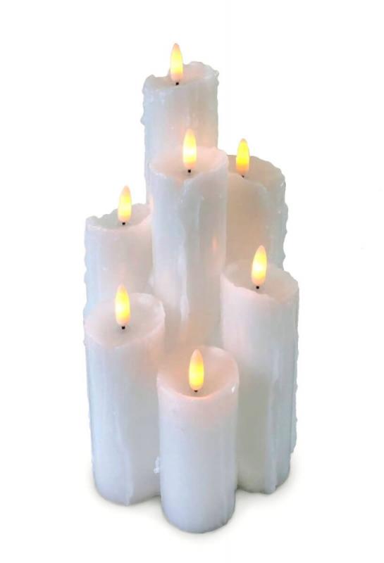 DRIPPED LED-Blockljus 7LED 28cm Vit