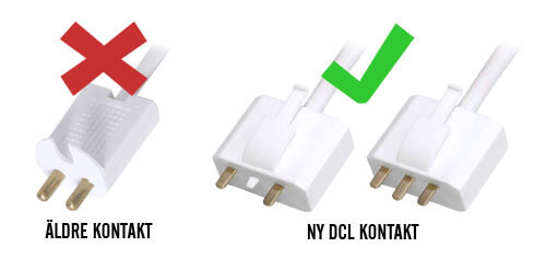 DCL lamppropp takkontakt för taklampor i ny EU standard gällande från april 2019