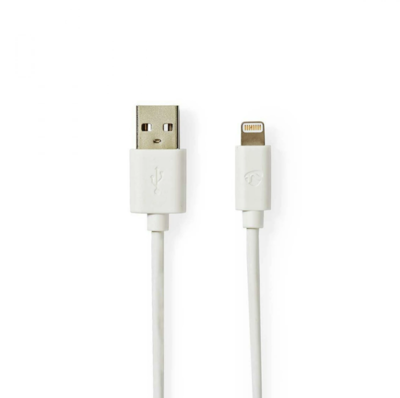 USB-A till Lightning 8 stift, vit