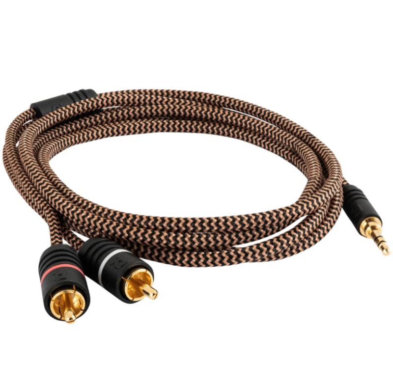 3.5mm-2x RCA-hane, 2 meter