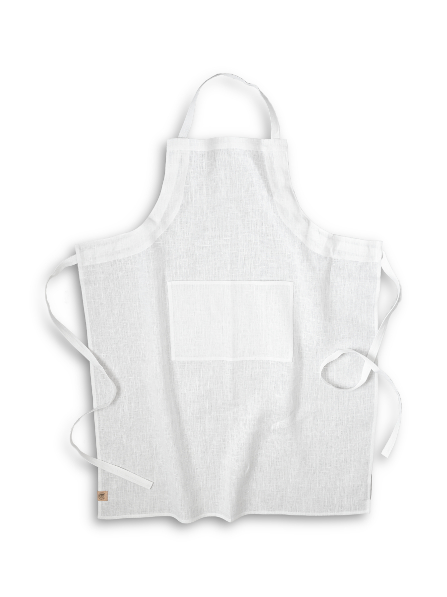 Classic Apron Off-White | Lovely Linen