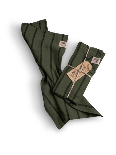 MISTY GUEST TOWEL Stripe Forest