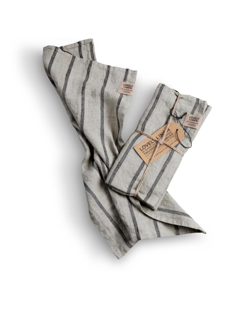 MISTY GUEST TOWEL Stripe Black